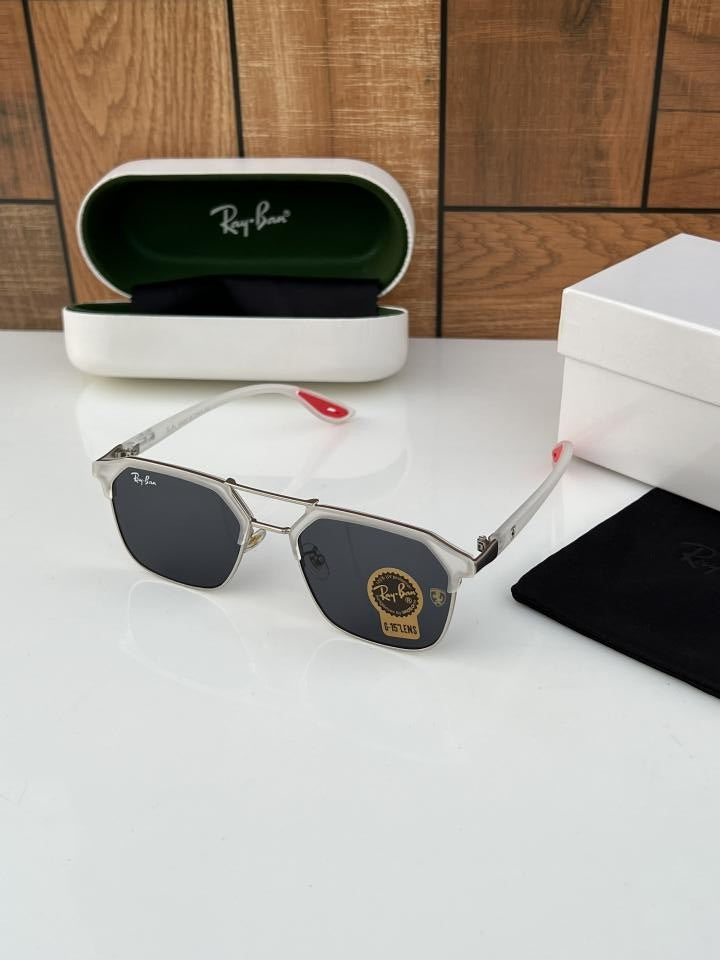 Ray_ban 04 White Black (Red Tip)