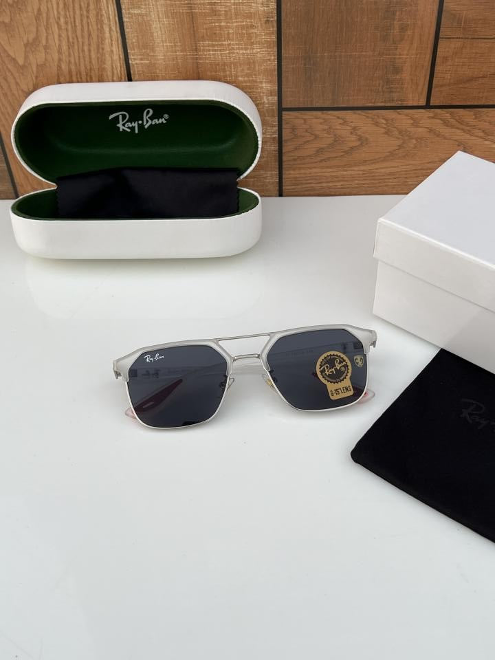 Ray_ban 04 White Black (Red Tip)