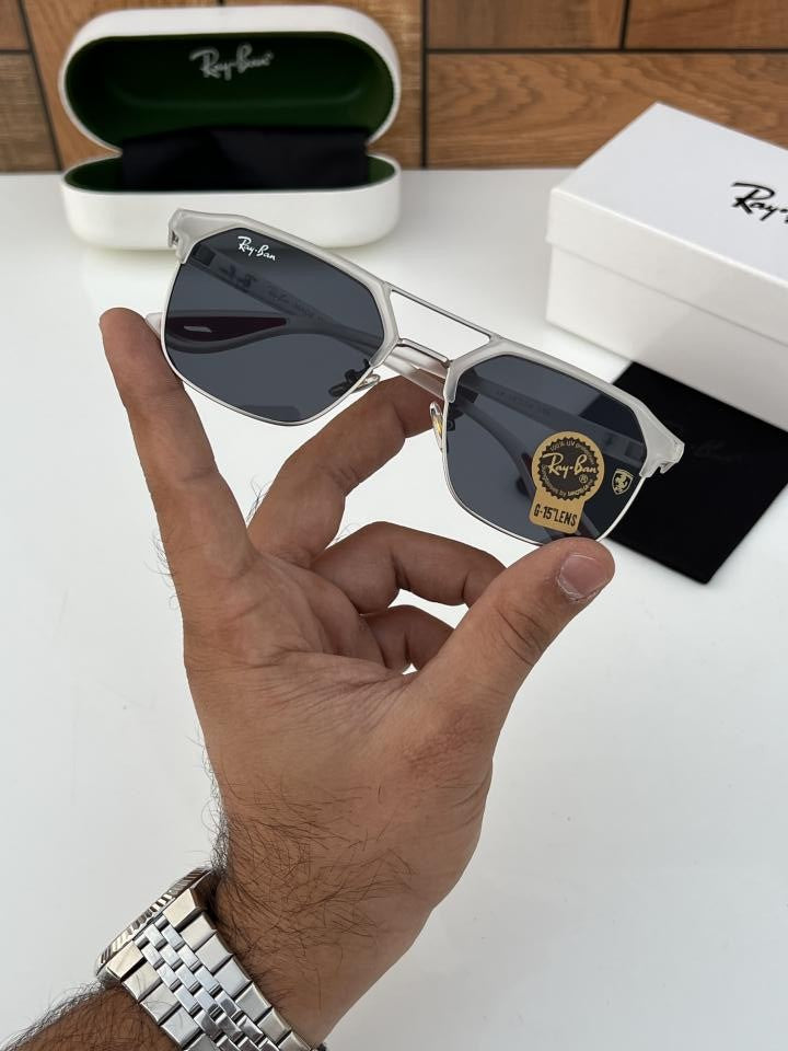 Ray_ban 04 White Black (Red Tip)