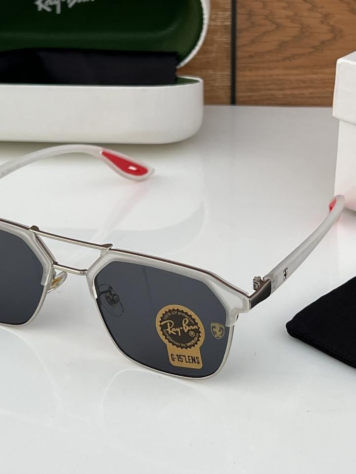 Ray_ban 04 White Black (Red Tip)